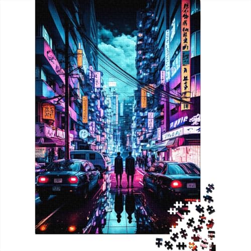 Puzzle für Erwachsene Tokyo Japan Neon2 Puzzle für Erwachsene Lernspiel Herausforderung Spielzeug 1000 Teile (38x26cm) von QASEYIPV