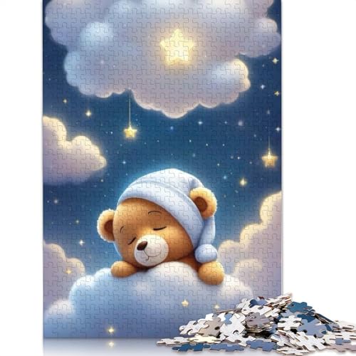 Puzzle für Erwachsene mit niedlichen Bären, 1000 Teile, Holzpuzzle für Erwachsene, Lernspiel, Herausforderung, Spielzeug, 1000 Teile (75 x 50 cm) von QASEYIPV