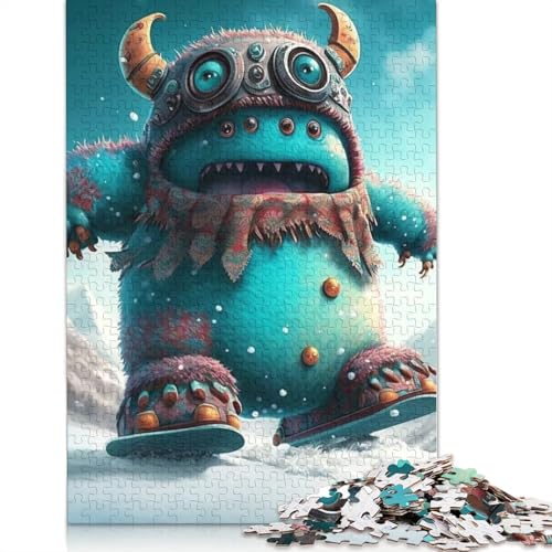 Puzzle für Erwachsene mit niedlichen Monstern, 1000 Teile, Holzpuzzle für Erwachsene, Lernspiel, Herausforderung, Spielzeug, 1000 Teile (75 x 50 cm) von QASEYIPV