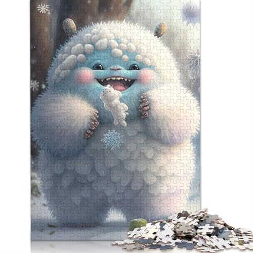 Puzzle für Erwachsene mit niedlichen Monstern, 1000 Teile, Holzpuzzle für Erwachsene, Lernspiel, Herausforderung, Spielzeug, 1000 Teile (75 x 50 cm) von QASEYIPV