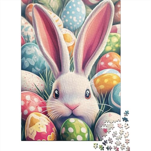 Puzzle für Erwachsene süßer Osterhase 1000 Teile Holzpuzzle für Kinder ab 12 Jahren anspruchsvolles Spiel 1000 Teile (75x50 cm) von QASEYIPV