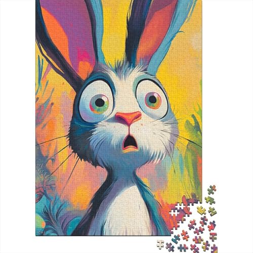 Puzzle für Erwachsene süßer Osterhase 1000 Teile Holzpuzzle für Kinder ab 12 Jahren anspruchsvolles Spiel 1000 Teile (75x50 cm) von QASEYIPV