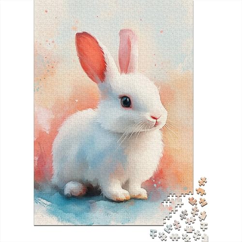 Puzzle für Erwachsene süßer Osterhase 1000 Teile Holzpuzzle für Kinder ab 12 Jahren anspruchsvolles Spiel 1000 Teile (75x50 cm) von QASEYIPV