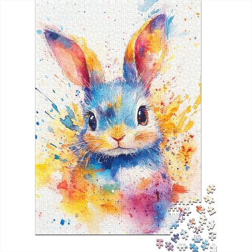 Puzzle für Erwachsene süßer Osterhase 1000 Teile Holzpuzzle für Kinder ab 12 Jahren anspruchsvolles Spiel 1000 Teile (75x50 cm) von QASEYIPV