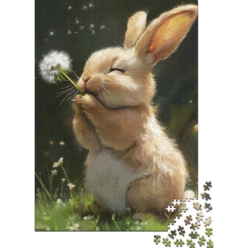 Puzzle für Erwachsene süßer Osterhase 1000 Teile Holzpuzzle für Kinder ab 12 Jahren anspruchsvolles Spiel 1000 Teile (75x50 cm) von QASEYIPV