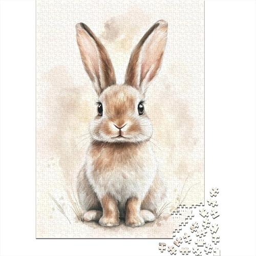 Puzzle für Erwachsene süßer Osterhase 1000 Teile Holzpuzzle für Kinder ab 12 Jahren anspruchsvolles Spiel 1000 Teile (75x50 cm) von QASEYIPV