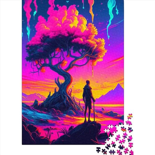 Puzzle für Erwachsene und Teenager, 1000 Teile Puzzle mit Neonbaum, Spiel für Familien von Erwachsenen und Teenagern, 1000 Teile (75x50cm) von QASEYIPV