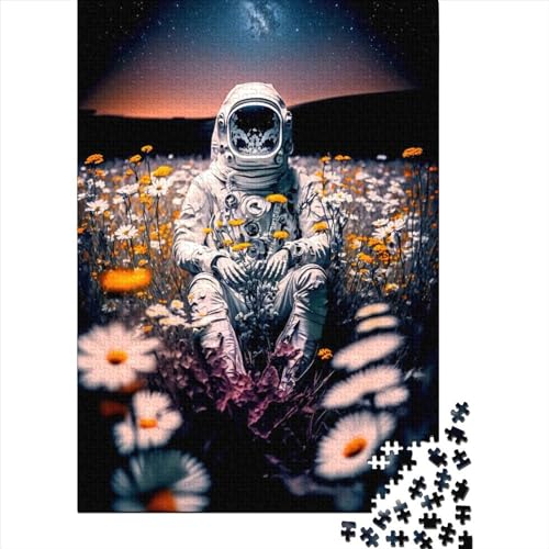 Puzzle für Erwachsene und Teenager, Astronaut und Blume, Spiel für Familien von Erwachsenen und Teenagern, 1000 Teile (38x26cm) von QASEYIPV