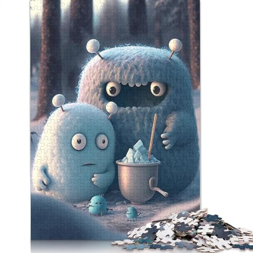 Puzzle für Erwachsene und Teenager, Niedliche Monster, Spiel für Familien von Erwachsenen und Teenagern, 1000 Teile (75x50cm) von QASEYIPV