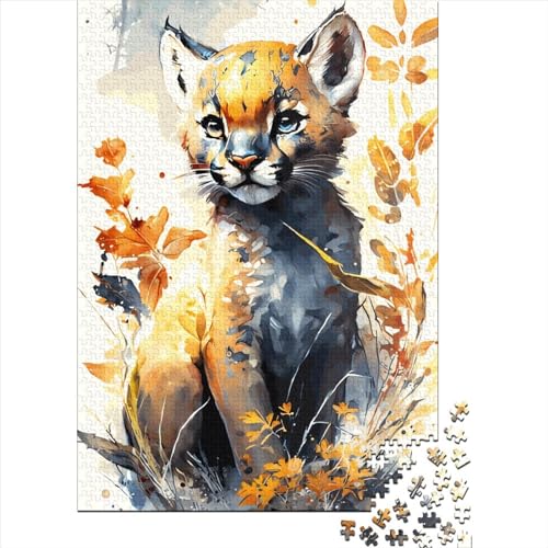 Puzzle mit 1000 Löwen für Erwachsene, Holzpuzzle, Wanddekoration, 1000 Teile (38 x 26 cm) von QASEYIPV