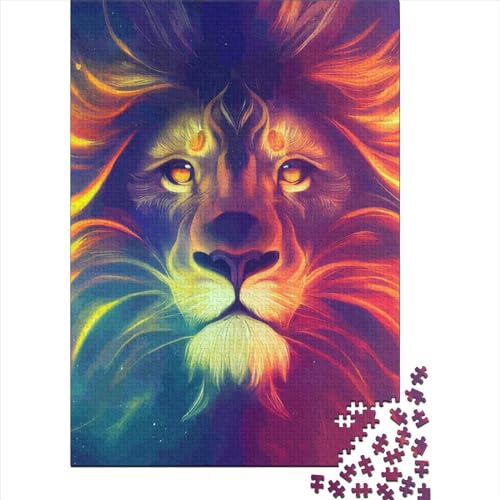 Puzzle mit 1000 Löwen für Erwachsene und Holzpuzzle für Puzzle-Liebhaber (75 x 50 cm) von QASEYIPV