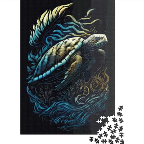 Puzzle mit 1000 Teilen, Meeresschildkröten für Erwachsene, Holzpuzzle, Lernspiele für Kinder, 1000 Teile (38 x 26 cm) von QASEYIPV