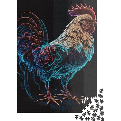 Puzzle mit 1000 Teilen, bunt, quadratisch, für Erwachsene, Holzpuzzle (75 x 50 cm) von QASEYIPV