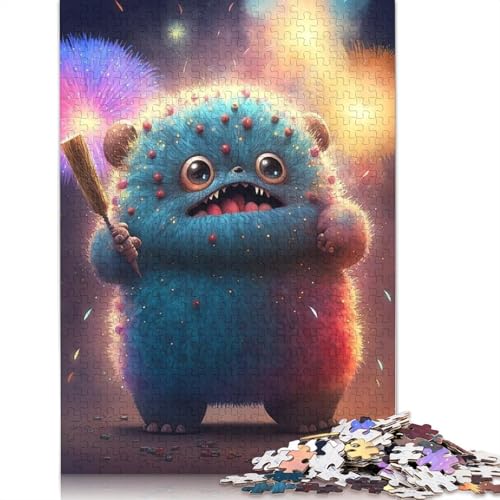 Puzzle mit 1000 Teilen, niedliche Monster für Erwachsene und Jugendliche, Papierpuzzle, Geschenke für Heiligabend, 1000 Teile (38 x 26 cm) von QASEYIPV