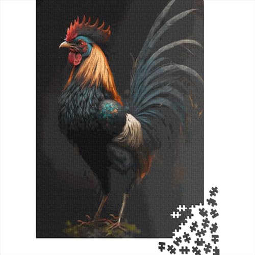 Puzzle mit 1000 Teilen aus Holz, Motiv: Huhn und Hahn, 75 x 50 cm Puzzle mit 1000 Teilen aus Holz, Motiv: Huhn und Hahn, 75 x 50 cm von QASEYIPV