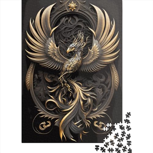 Puzzle mit 1000 Teilen aus Holz, goldfarben, pädagogisches Spielzeug, 1000 Teile (38 x 26 cm) von QASEYIPV