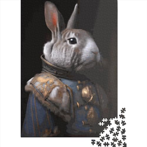 Puzzle mit 1000 Teilen aus Napoleon-Holz, Kaninchen, Lernspielzeug, 1000 Teile (75 x 50 cm) von QASEYIPV