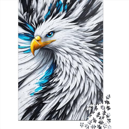 Puzzle mit 1000 Teilen für Erwachsene, Holzpuzzle mit Spritzwasser-Adler-Motiv, Familien-Unterhaltungsspielzeug, 1000 Teile (75 x 50 cm) von QASEYIPV