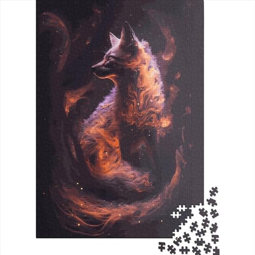 Puzzle mit 1000 Teilen für Erwachsene, Motiv Neunschwanz-Fuchs, aus Holz, quadratisch, mit einzigartigen Teilen, Lernspiele und lustige Spiele, 1000 Teile (38 x 26 cm) von QASEYIPV