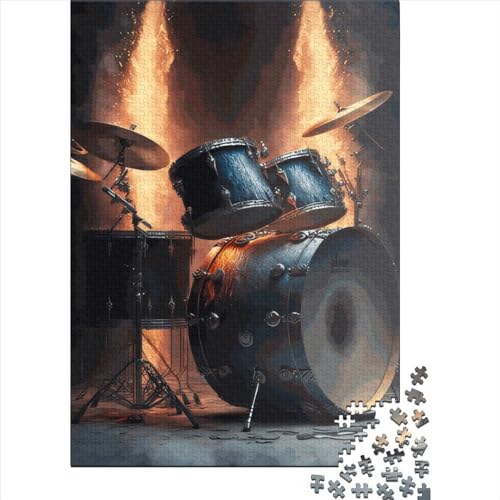 Puzzle mit 1000 Teilen für Erwachsene, Trommelform, quadratisch, aus Holz, ideal für Heimdekoration, 38 x 26 cm von QASEYIPV