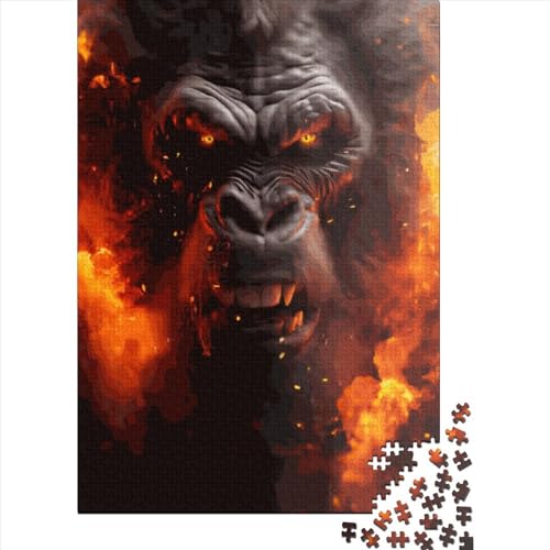 Quadratisches Gorilla-Puzzle, 1000 Teile, für Erwachsene, Holzpuzzle, Spielzeug für Wanddekoration, 1000 Teile (38 x 26 cm) von QASEYIPV