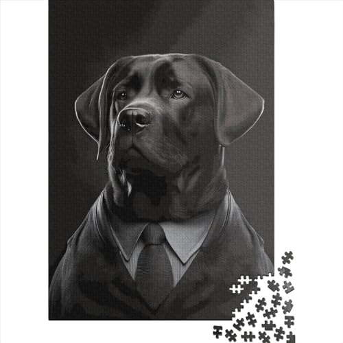 Quadratisches Labrador-Puzzle mit 1000 Teilen für Erwachsene und Holzpuzzle, Lernspiel für Erwachsene, 1000 Teile (75 x 50 cm) von QASEYIPV