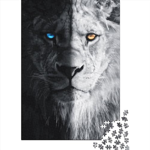 Quadratisches Puzzle, 1000 Teile, König der Löwen, für Erwachsene, Holzpuzzle, Lernspiel, Herausforderung, Spielzeug, 1000 Teile (38 x 26 cm) von QASEYIPV