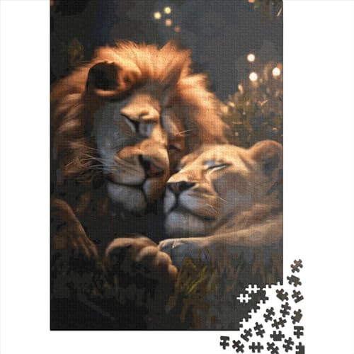 Quadratisches Puzzle, 1000 Teile, Löwe, Liebe, für Erwachsene, Holzpuzzle, Lernspiel für Kinder, 1000 Teile (38 x 26 cm) von QASEYIPV