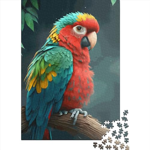 Quadratisches Puzzle, 1000 Teile, Tiere und Papageien für Erwachsene, Holzpuzzle, Lernspielzeug, Familienspiele, 1000 Teile (38 x 26 cm) von QASEYIPV