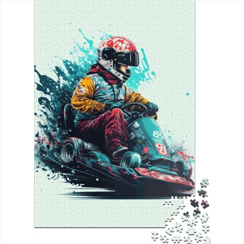 Quadratisches Puzzle, 1000 Teile, Wassermotorrad, für Erwachsene und Kinder, Holzpuzzle-Set, 1000 Teile (75 x 50 cm) von QASEYIPV