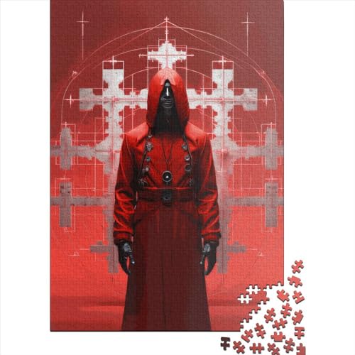 Quadratisches Puzzle, 1000 Teile, der böse Priester, für Erwachsene, Holzpuzzle, praktisches Spiel, 1000 Teile (75 x 50 cm) von QASEYIPV