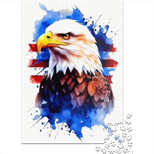 Quadratisches Puzzle, Adler, 1000 Teile, für Erwachsene, Holzpuzzle, pädagogisches Spiel für Kinder, 1000 Teile (38 x 26 cm) von QASEYIPV
