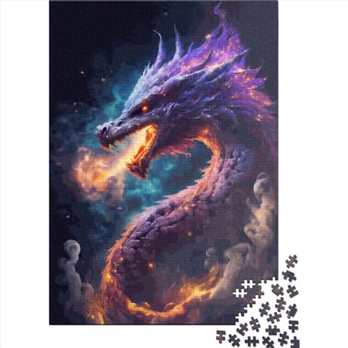 Quadratisches Puzzle 1000 Teile Elder Dragons Galaxy für Erwachsene, Holzpuzzle, Lernspielzeug, 1000 Teile (38 x 26 cm) von QASEYIPV
