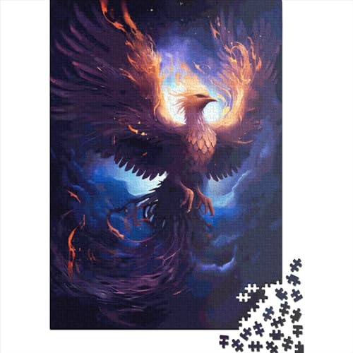 Quadratisches Puzzle 1000 Teile Phönixvogel für Erwachsene, Holzpuzzle, Lernspiel für Familien, 1000 Teile (38 x 26 cm) von QASEYIPV