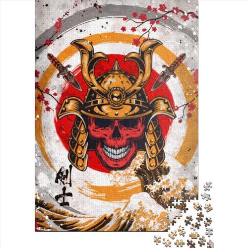 Quadratisches Puzzle 1000 Teile Samurai Warrior für Erwachsene und Holzpuzzle Lernspiel 1000 Teile (38 x 26 cm) von QASEYIPV