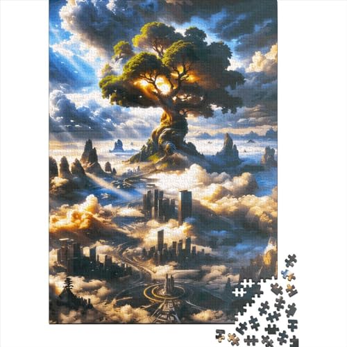 Quadratisches Puzzle 1000 Teile für Erwachsene, Holzpuzzle, praktisches Spiel mit 1000 Teilen (38 x 26 cm) von QASEYIPV