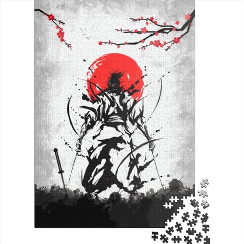 Quadratisches Samurai-Krieger-Puzzle, 1000 Teile, für Erwachsene, Holzpuzzle, herausforderndes Spiel, 1000 Teile (75 x 50 cm) von QASEYIPV