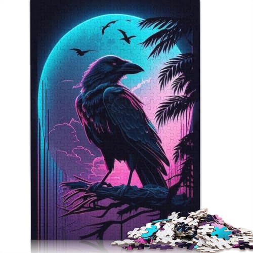Raben Kunstpuzzle für Erwachsene, 1000 Teile, pädagogisches Spiel, Herausforderungsspielzeug, 75 x 50 cm von QASEYIPV