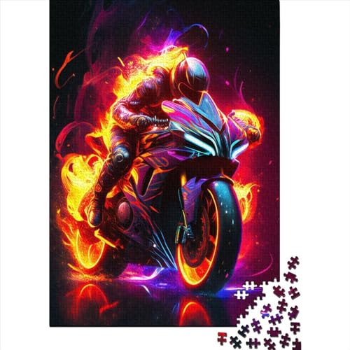 Rider 10 Holzpuzzle mit 1000 Teilen für Erwachsene, pädagogisches Spiel, Herausforderungsspielzeug, 1000 Teile (75 x 50 cm) von QASEYIPV