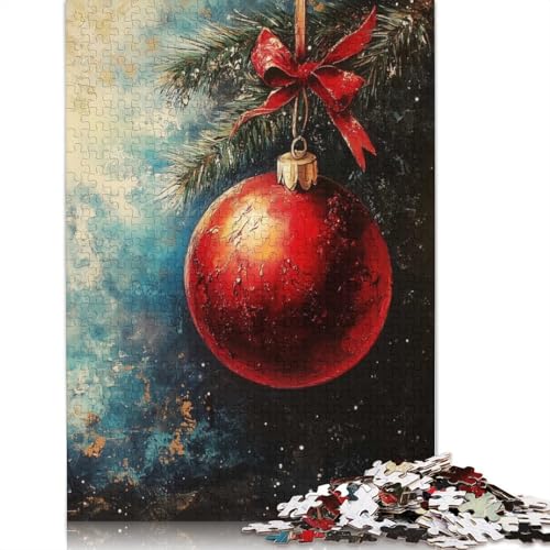 Rotes Weihnachtsornament-Puzzle, herausfordernd und knifflig, 100% recycelter Karton, Puzzle für Erwachsene und Kinder, 1000 Teile (75 x 50 cm) von QASEYIPV