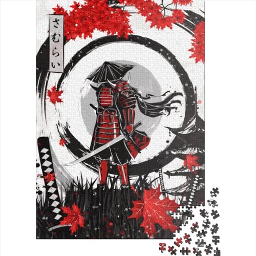 Samurai Enso 1000-teiliges quadratisches Puzzle für Erwachsene, Holzpuzzle, Spielzeug, Wanddekoration, Weihnachtsgeschenke, 1000 Teile (38 x 26 cm) von QASEYIPV
