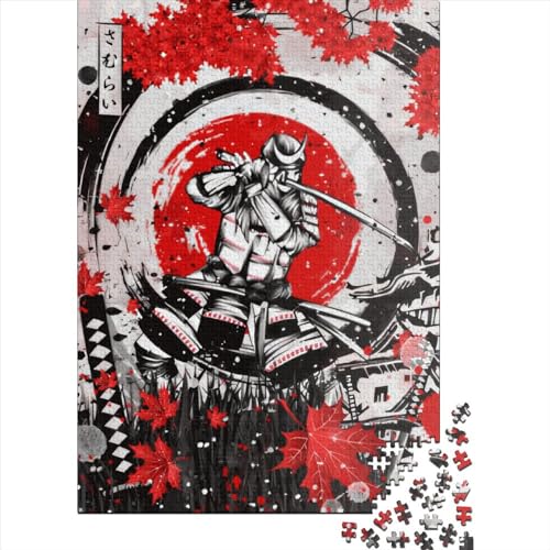 Samurai-Krieger-Holzpuzzle, 1000 Teile, für Erwachsene, Lernspiel, 38 x 26 cm von QASEYIPV