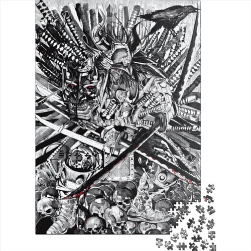 Samuraischwerter-Puzzle, 1000 Teile für Erwachsene, Holzpuzzle, Lernspiele für Kinder, 1000 Teile (38 x 26 cm) von QASEYIPV