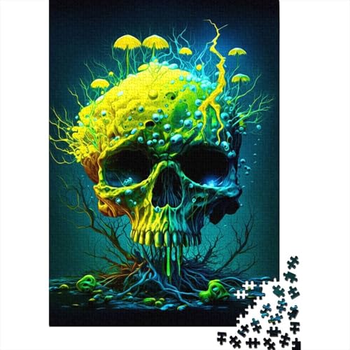 Schädel Puzzle für Erwachsene, 1000 Teile, Puzzle für Erwachsene und Jugendliche ab 12 Jahren, Geschenke für Heiligabend, 1000 Teile (38x26cm) von QASEYIPV