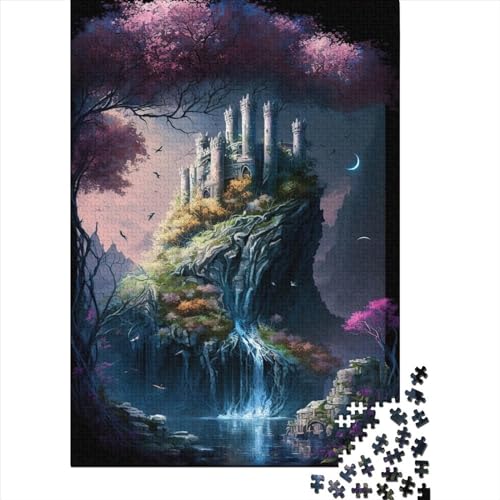 Schloss-Puzzle für Erwachsene, 1000 Teile, ideal für Halloween, einzigartige Heimdekoration und Geschenke, 1000 Teile (38 x 26 cm) von QASEYIPV