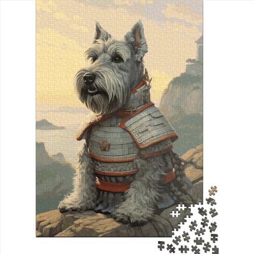 Schnauzer-Puzzle, 1000 Teile für Erwachsene, Holzpuzzle, Lernspiele für Kinder, 1000 Teile (75 x 50 cm) von QASEYIPV