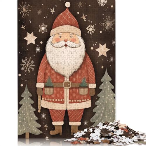 Schönes Weihnachtspuzzle mit Weihnachtsmannmotiv, 100% recycelter Karton, Puzzle aus 100% recyceltem Karton für Jungen oder Mädchen, 1000 Teile (75 x 50 cm) von QASEYIPV