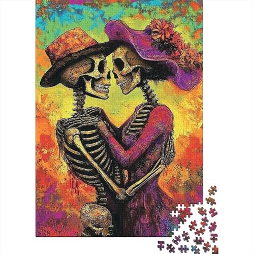 Skeleton_lovers 1000 Teile Weihnachten Holzpuzzle Erwachsene Rechteck Puzzle Gehirnübung Herausforderung Spiel 1000 Teile (75x50cm) von QASEYIPV
