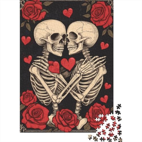 Skeleton_lovers 1000-teiliges Puzzle für Erwachsene Puzzle Papierpuzzle Lernspiel für Erwachsene und Kinder 1000 Teile (38x26cm) von QASEYIPV