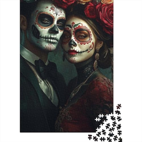 Skeleton_lovers 1000-teiliges Puzzle für Erwachsene Puzzle Papppuzzle Herausforderndes Spiel 1000 Teile (38x26cm) von QASEYIPV